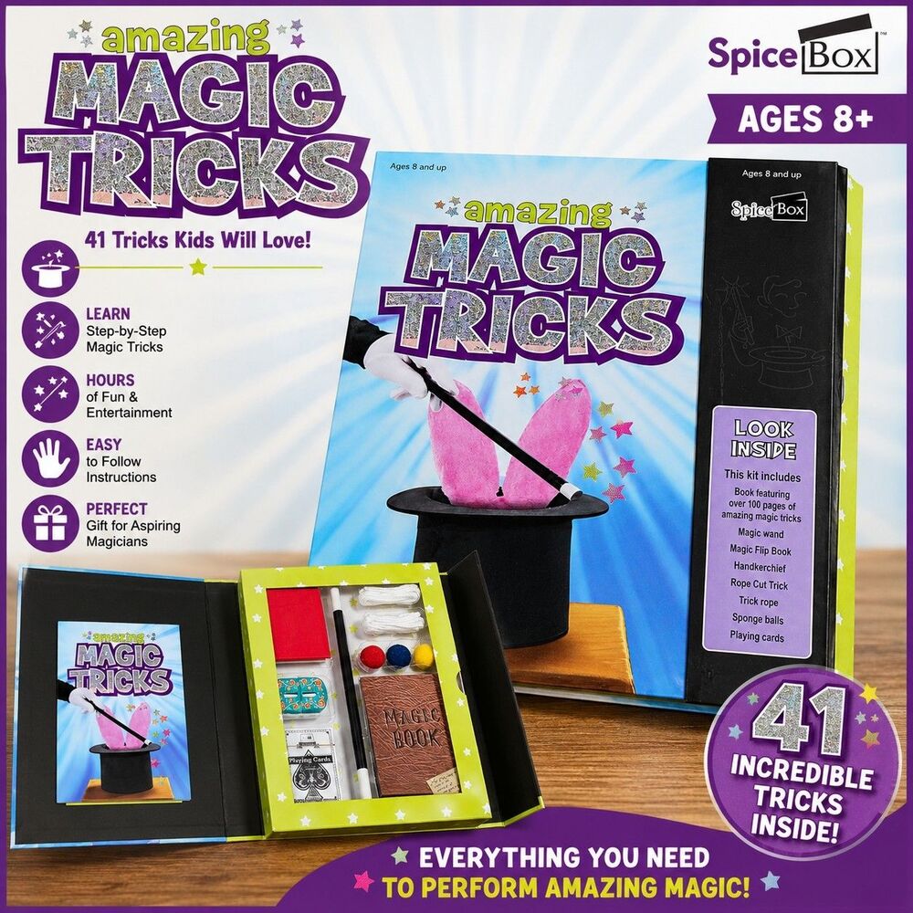 SpiceBox Amazing Magic Tricks Kit 41 Tricks Kids Ages 8+ NEW Complete